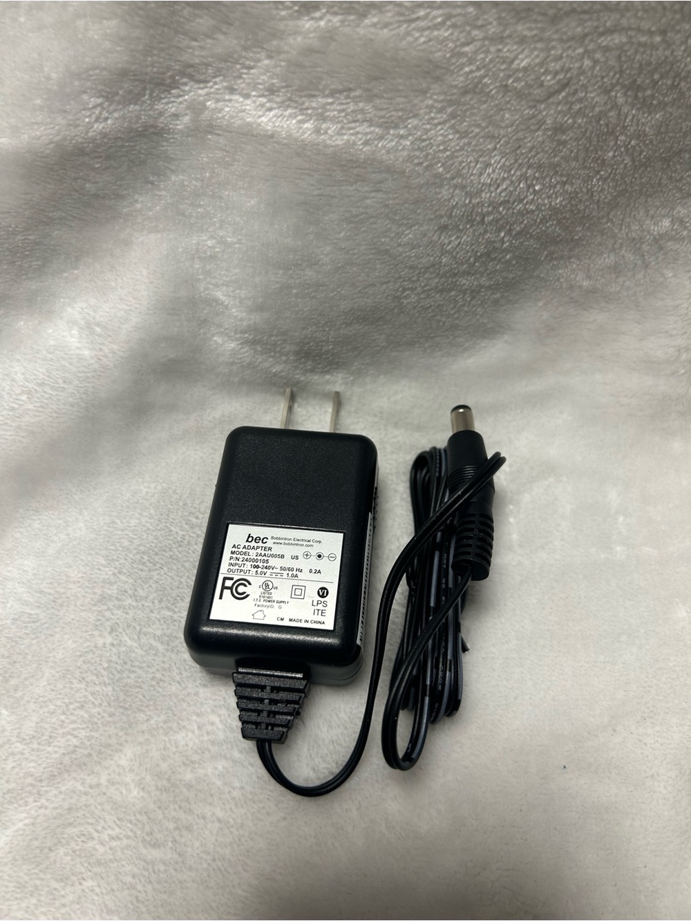 bec AC Adapter Power Supply Cord Charger plug 2AAU005B 100–240V Barrel Connector